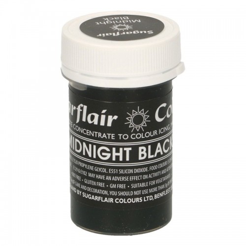 Sugarflair Pastell Lebensmittelfarbe - Midnight Black - 25g