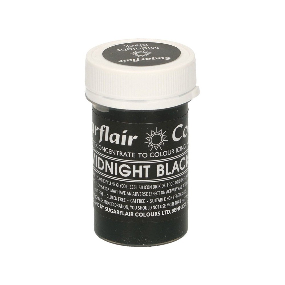 Sugarflair Pastel Gel Colour - Midnight Black - 25g