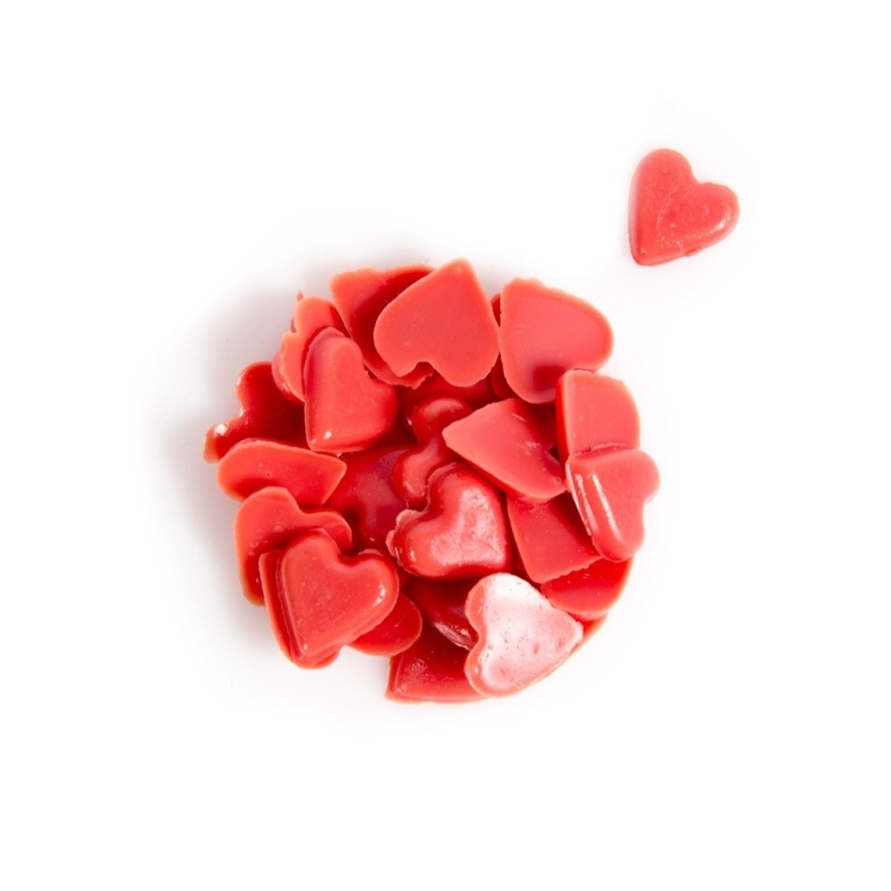 Chocolate decoration - red hearts 10mm - 50g