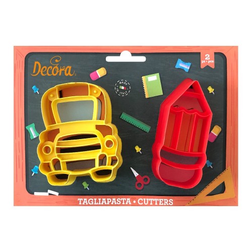 Decora set of cutters - back to school 2pcs