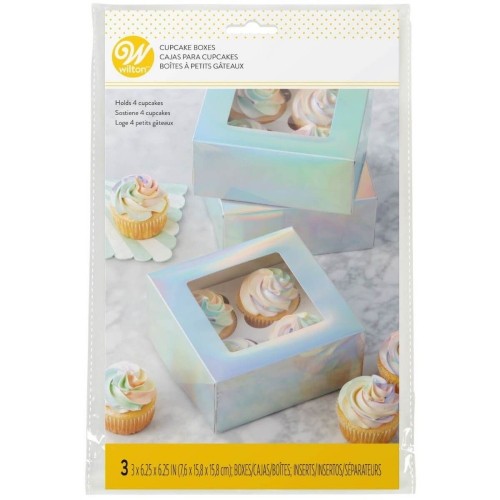 Wilton Iridescent Muffin Box + Insert - 3pcs