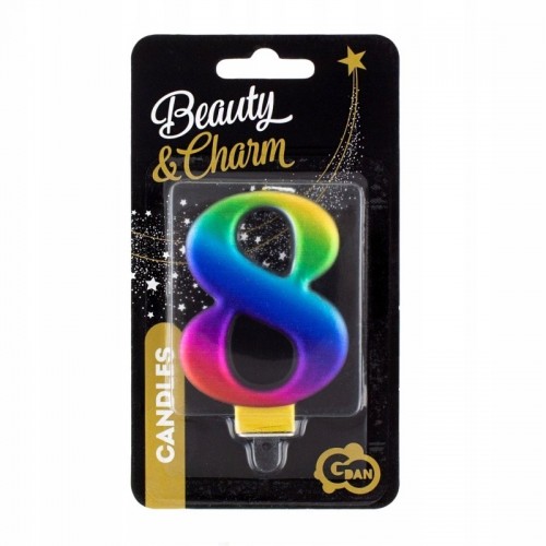 Rainbow GALAXY birthday candle - 8