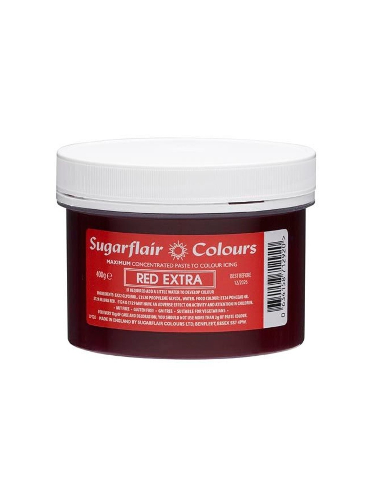 Sugarflair MAXIMUM concentrated gel colour RED extra XXL - red - 400g