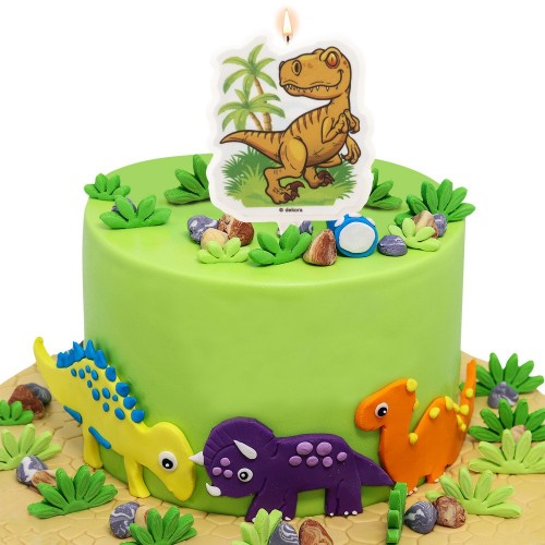 Dekorationskerze für Kuchen - Dinosaurier - 2D