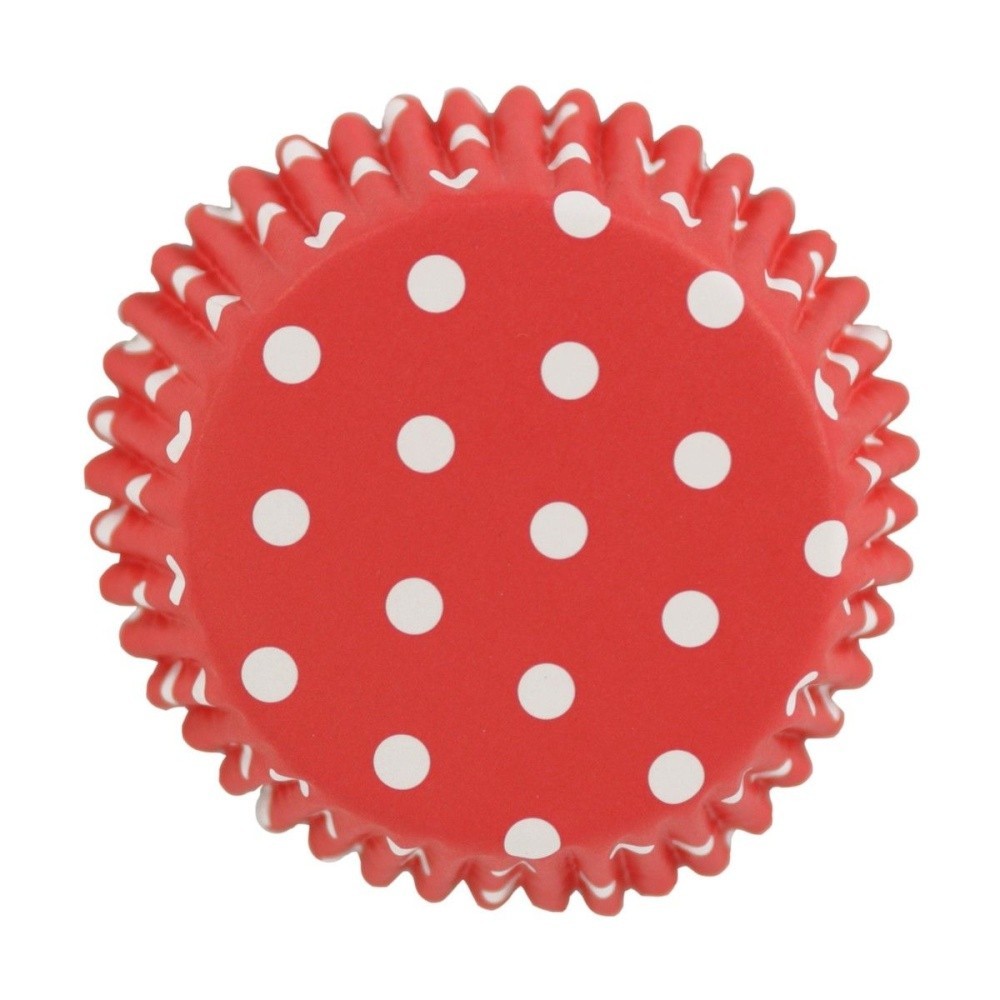PME Foil Lined Baking cups - red with polka dot - 30 pcs