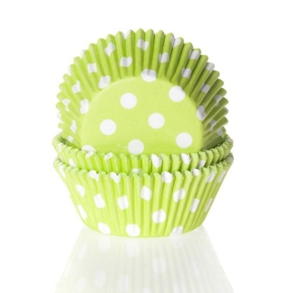 HoM Pastry Cups - Lime - dots - 50pcs