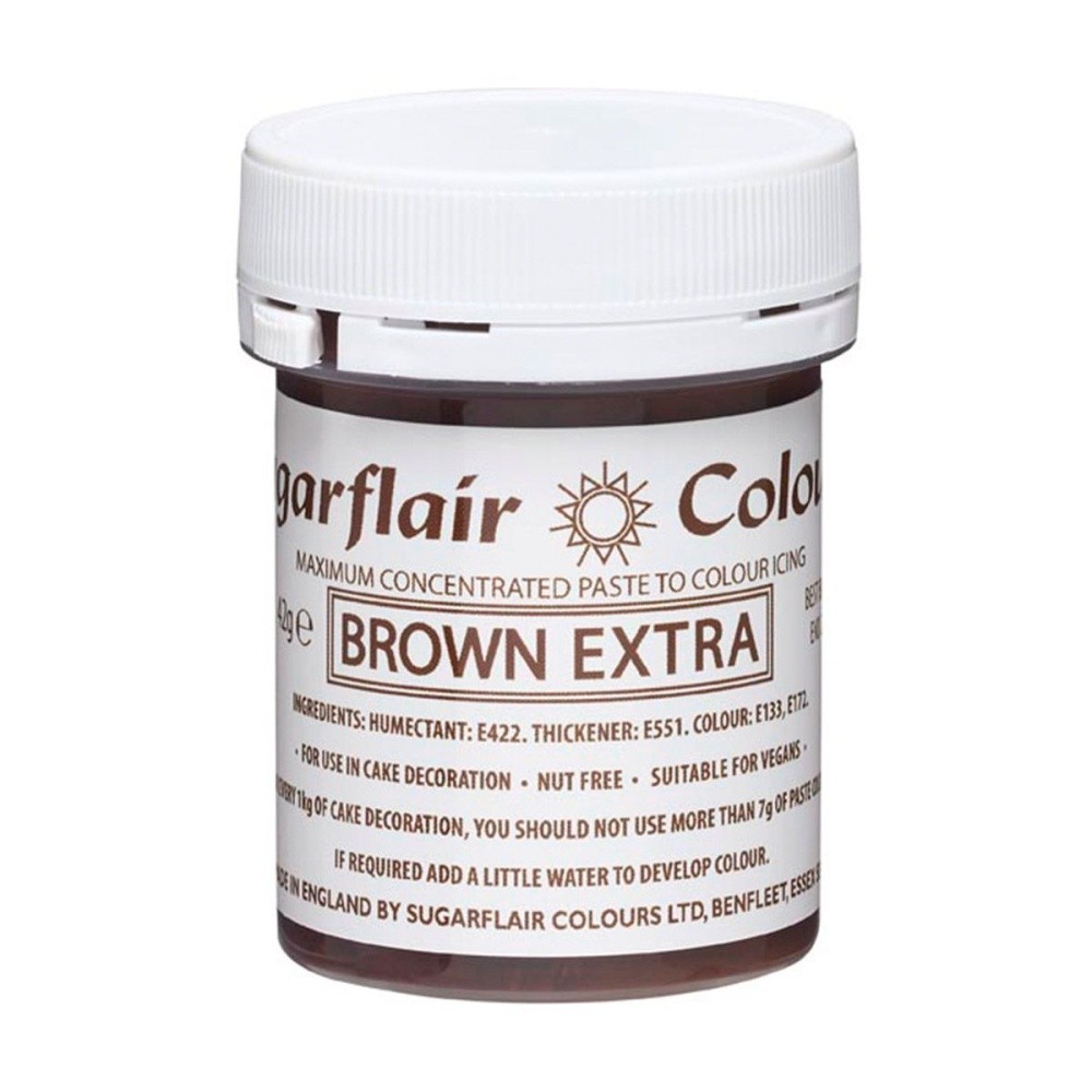 Sugarflair Paste Colours - Extra Brown - 42g