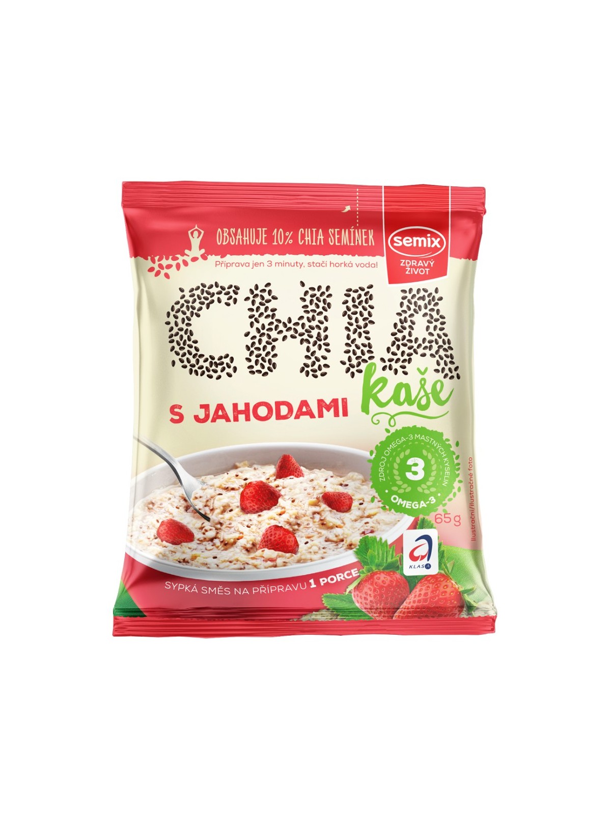 Chia porridge - strawberries and cream - 65g