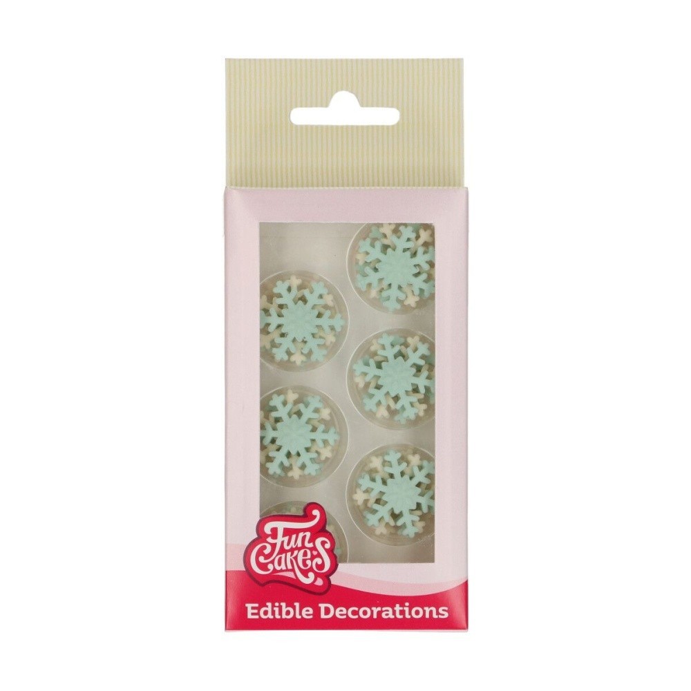 FunCakes Sugar paste decorations - Ice Crystal blue set / 6