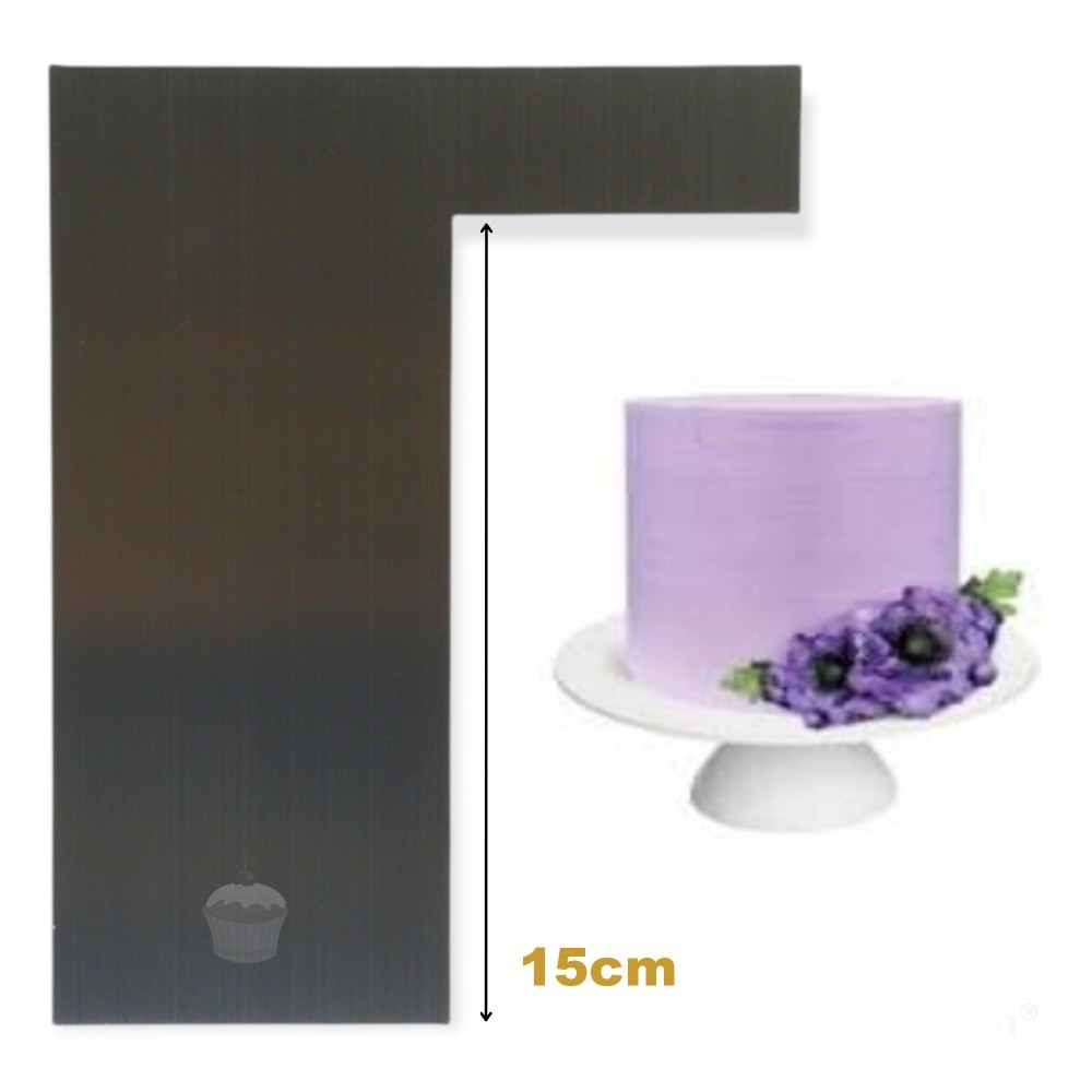 Confectionery contour card made of stainless steel - sharp corner 15cm