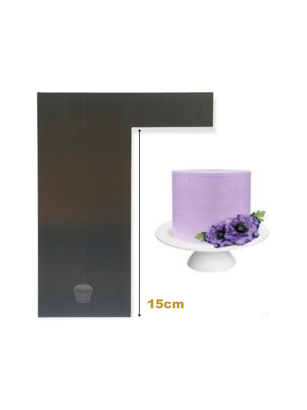 Pastry outline card made of stainless steel - sharp corner 15cm