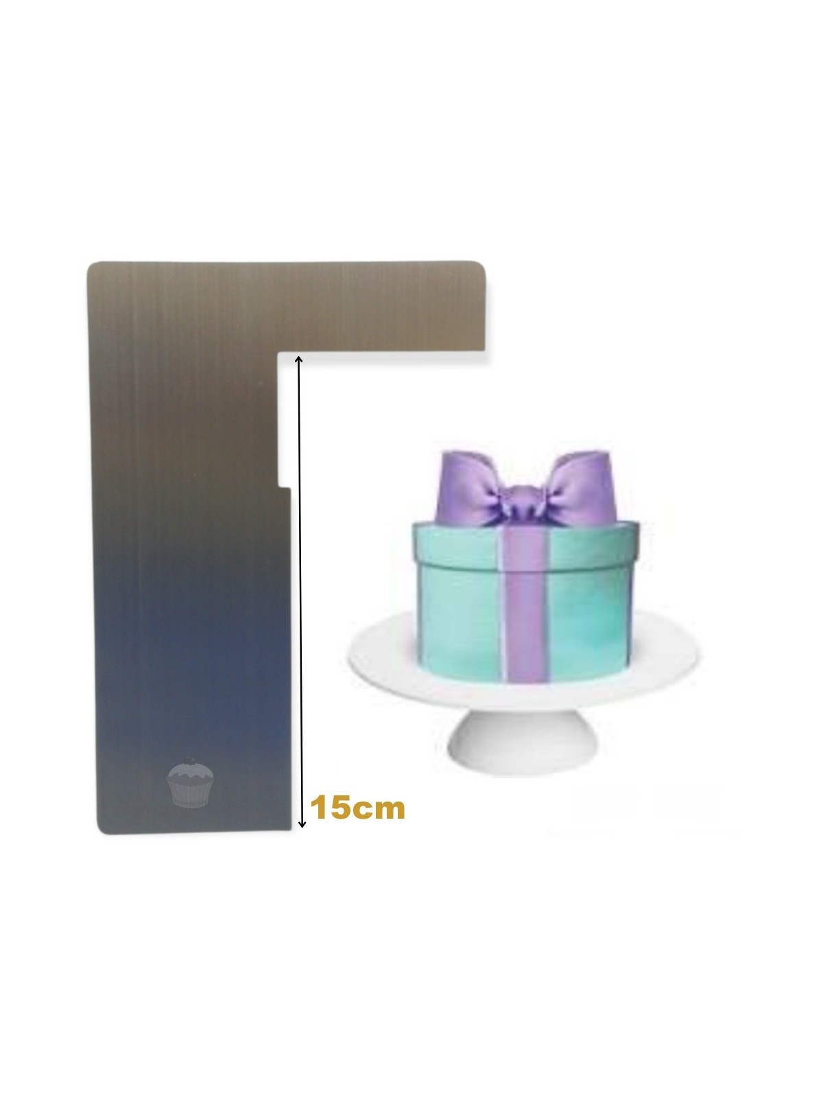 Patisserie shaping stainless steel card - box 15cm high