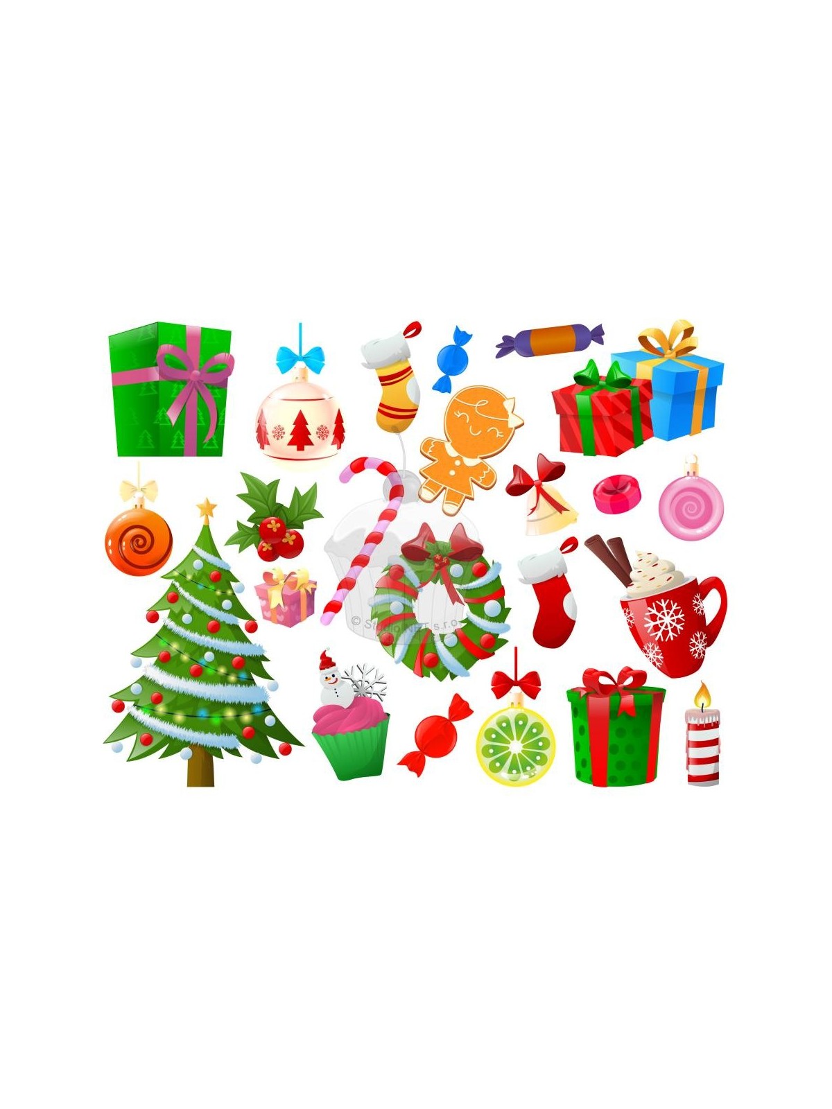 Edible paper "Christmas decoration 23pcs" - A4