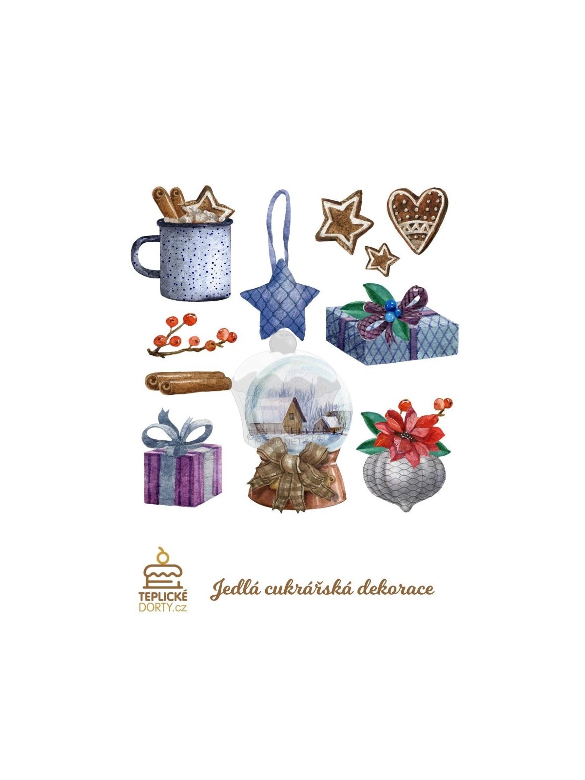 Edible paper "Traditional Christmas decorations" - A4