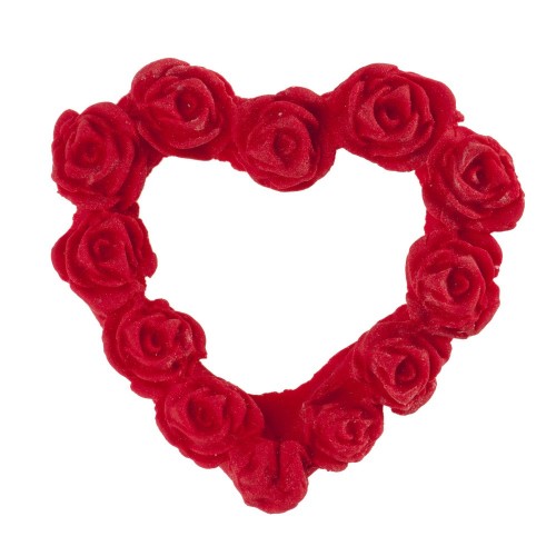 Decor Sugar decoration - Heart of roses - red - 2pcs