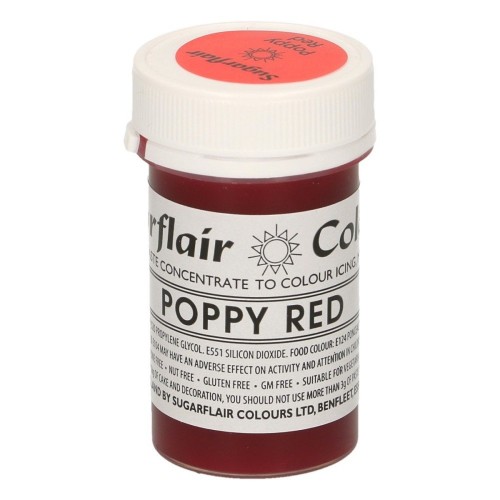 Sugarflair gel colour - Poppy Red