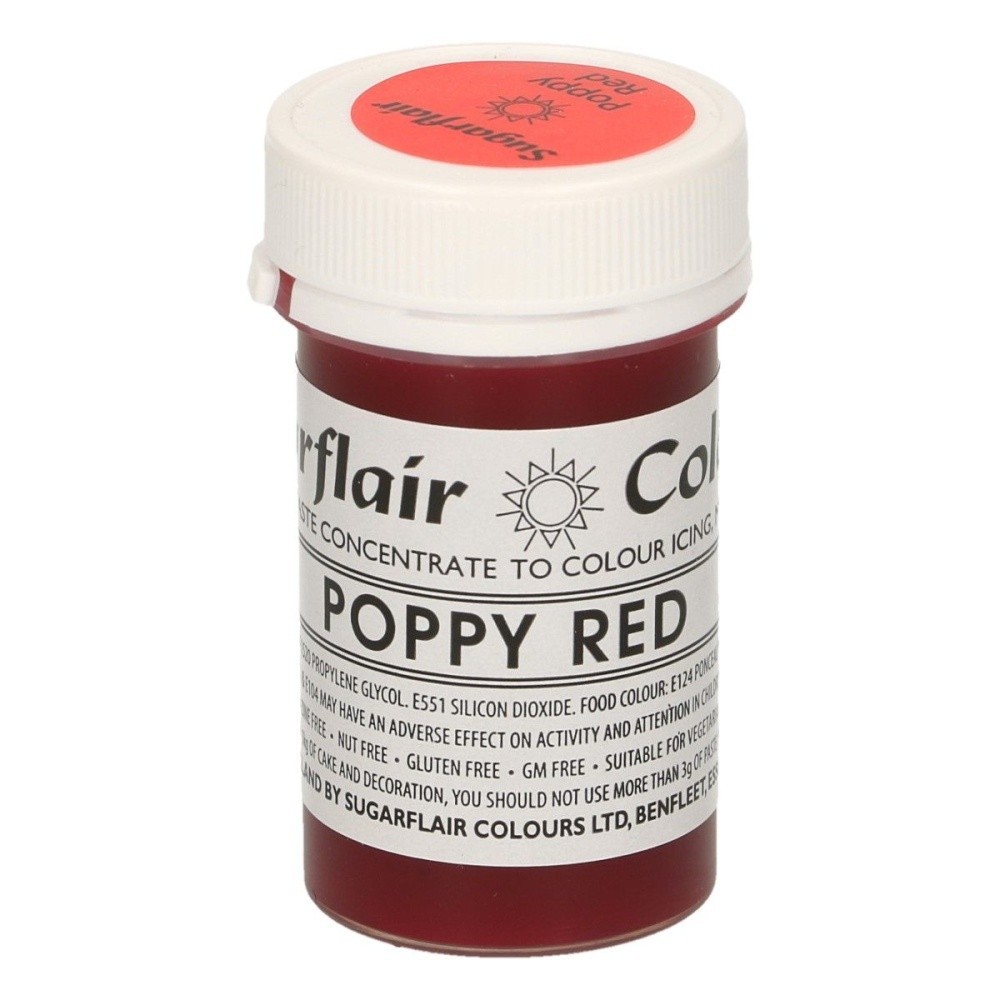 Sugarflair Paste colour - Poppy red - 25g