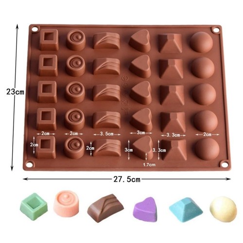 Silicone mold for pralines - 6 types