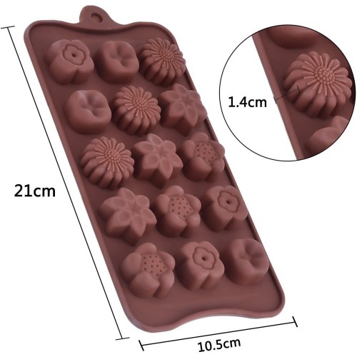 Silicone mold for pralines - flowers mix