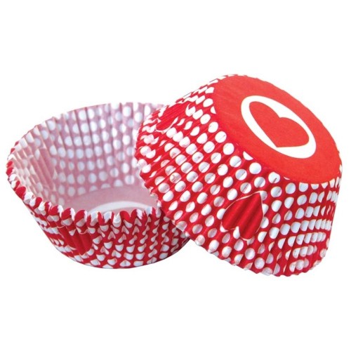 Baking Cups - Herz mit Polka Dots - 50pcs