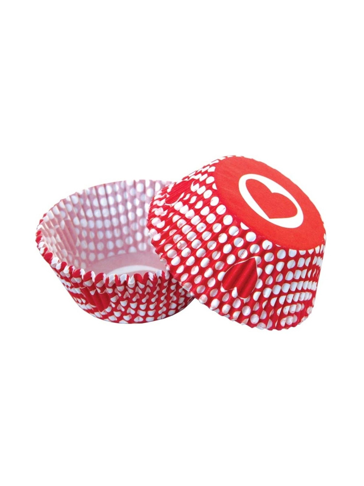 Baking cups - heart with polka dots - 50pcs