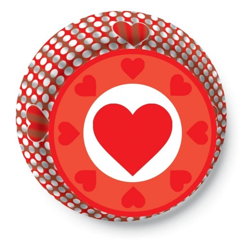 Pastry baskets - heart with dots - 50 pieces