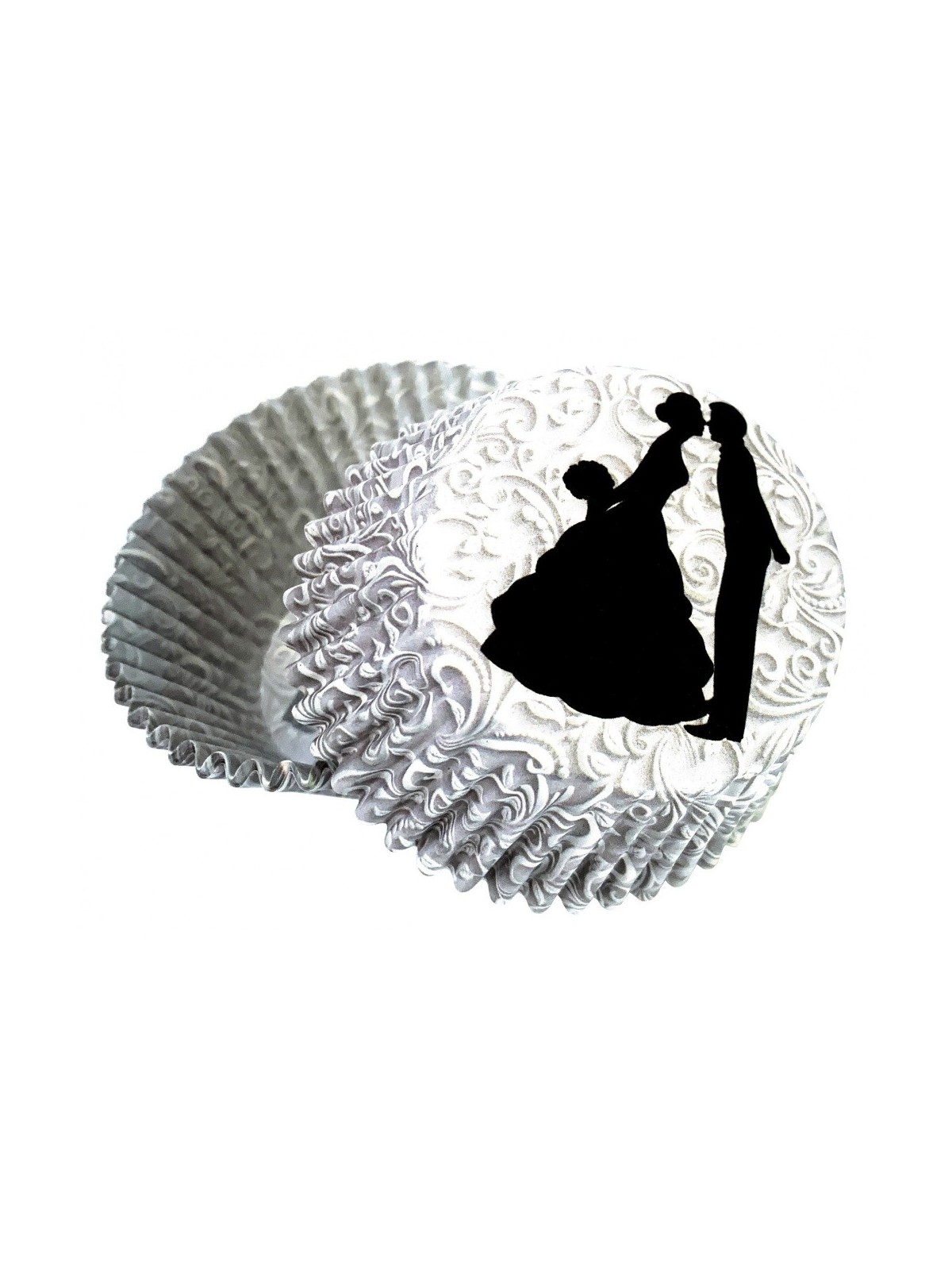 Baking cups - wedding damask - 50pcs