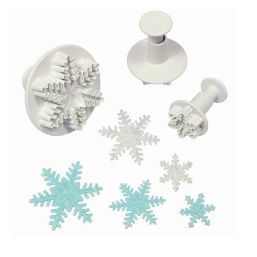 Snowflake - set of 3 cookie cutter with stamp
