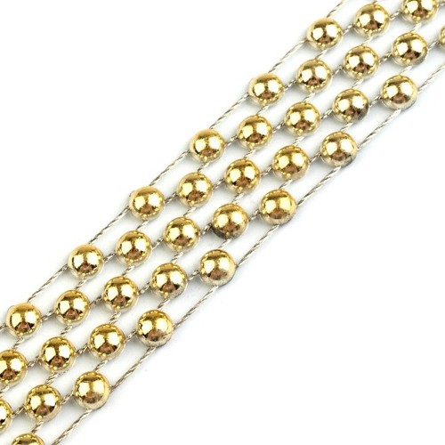 Ribbon mit Perlen - Gold 1,7 cm x 9 m