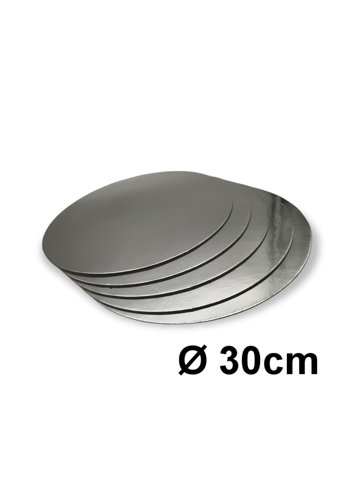 Set of 5pcs pad under silver cake - round smooth 30cm
