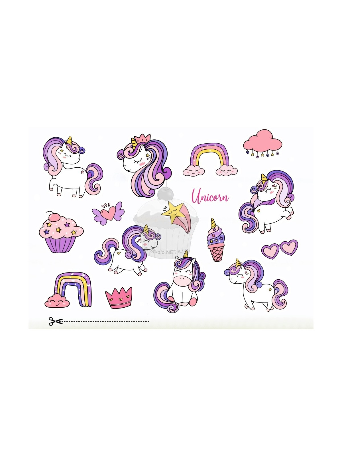 Edible paper "Unicorns 7" - A4