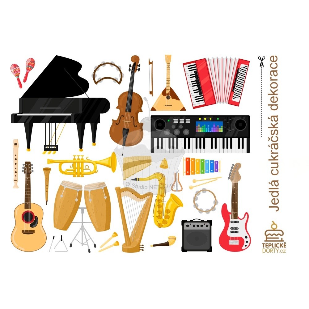 Edible paper "Music 10" Musical instruments 3 - A4