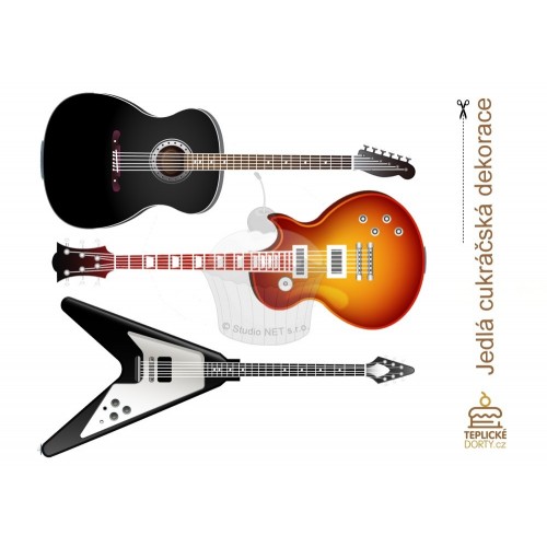 Edible Paper "Music 13" Guitars - A4