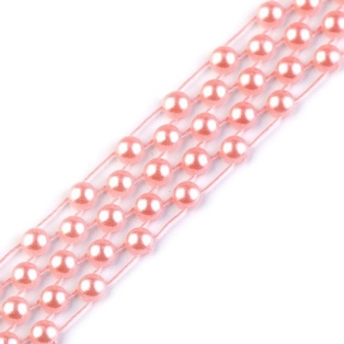 Ribbon with pearls - pink mother of pearl 1.7cm x 9m