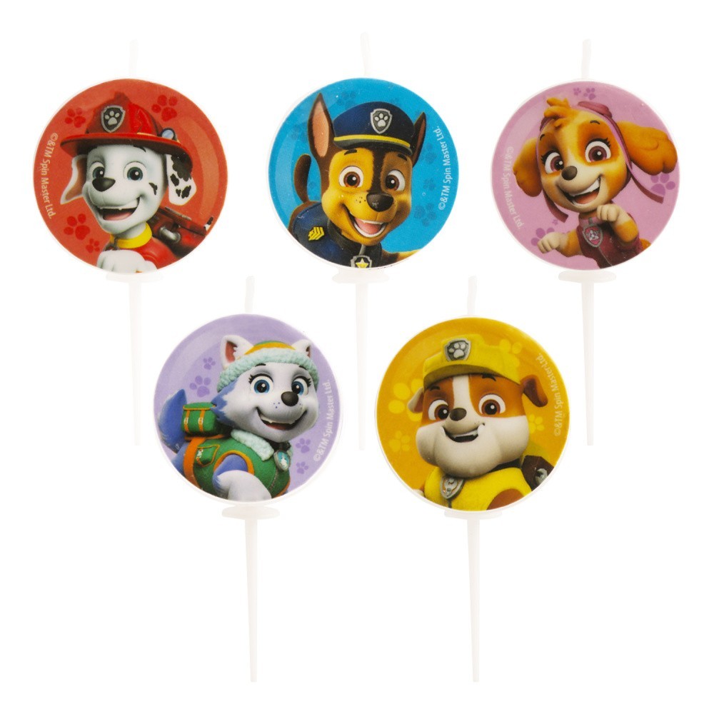 Dekora - Tortenkerze - Paw Patrol - 5 Stück - ø3cm