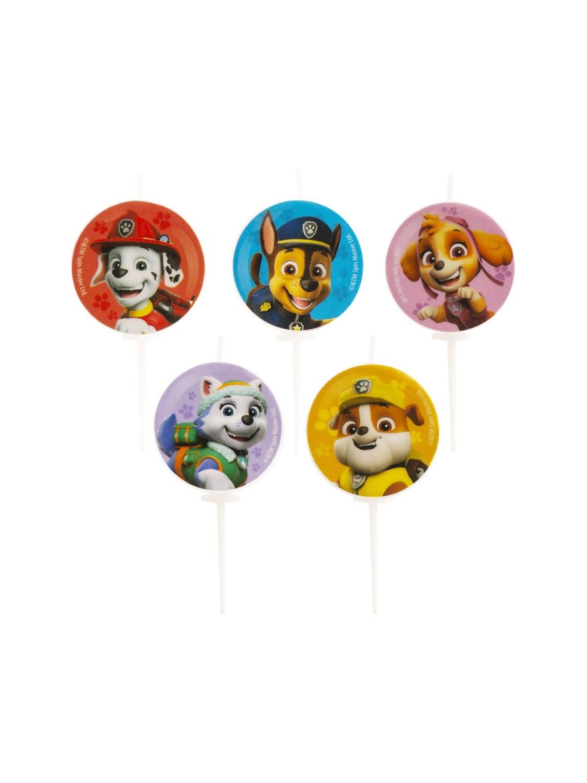 Dekoration - Tortenkerze - Paw Patrol - 5 Stück - ø3cm