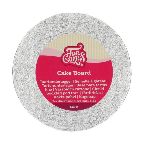 FunCakes Round Cake Board Silver 15cm/4mm