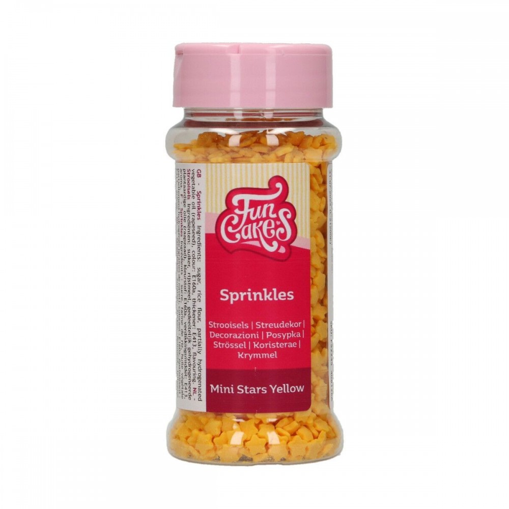 FunCakes Sprinkles - mini stars yellow - 60g