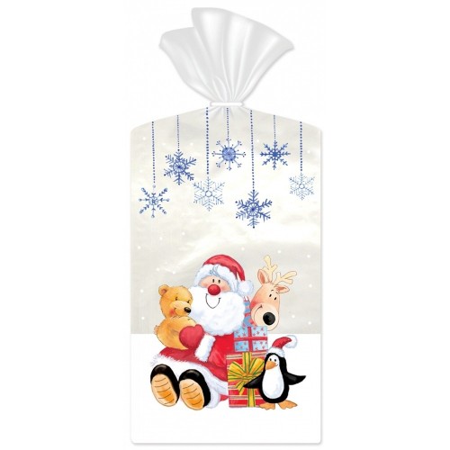 Cellophane bag medium - Christmas with animals - 15x24cm - 10 pcs