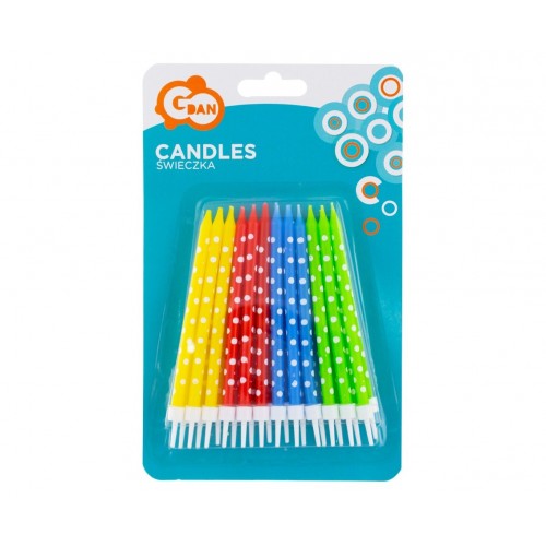 Cake candle dots - colorful 24 pieces