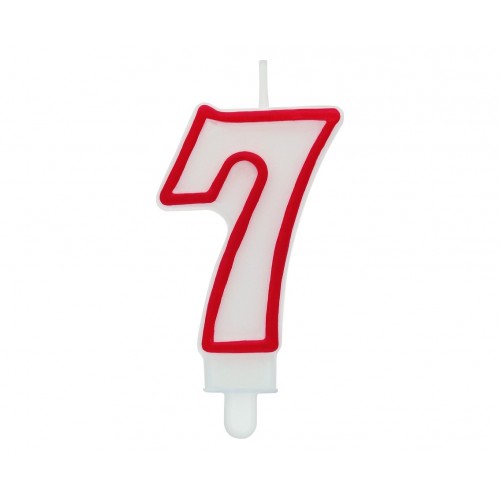 Cake candle with red border - number 7
