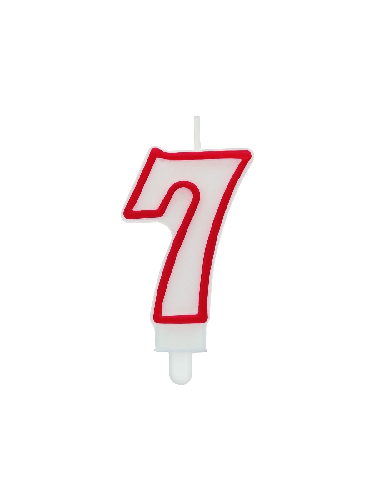 Cake candle with red border - number 7