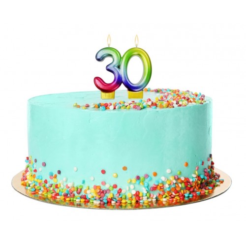 Galaxy 30 Rainbow Jubilee Cake Candle