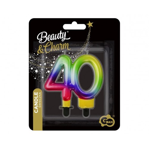 Jubilee Cake Candle Rainbow GALAXY 40