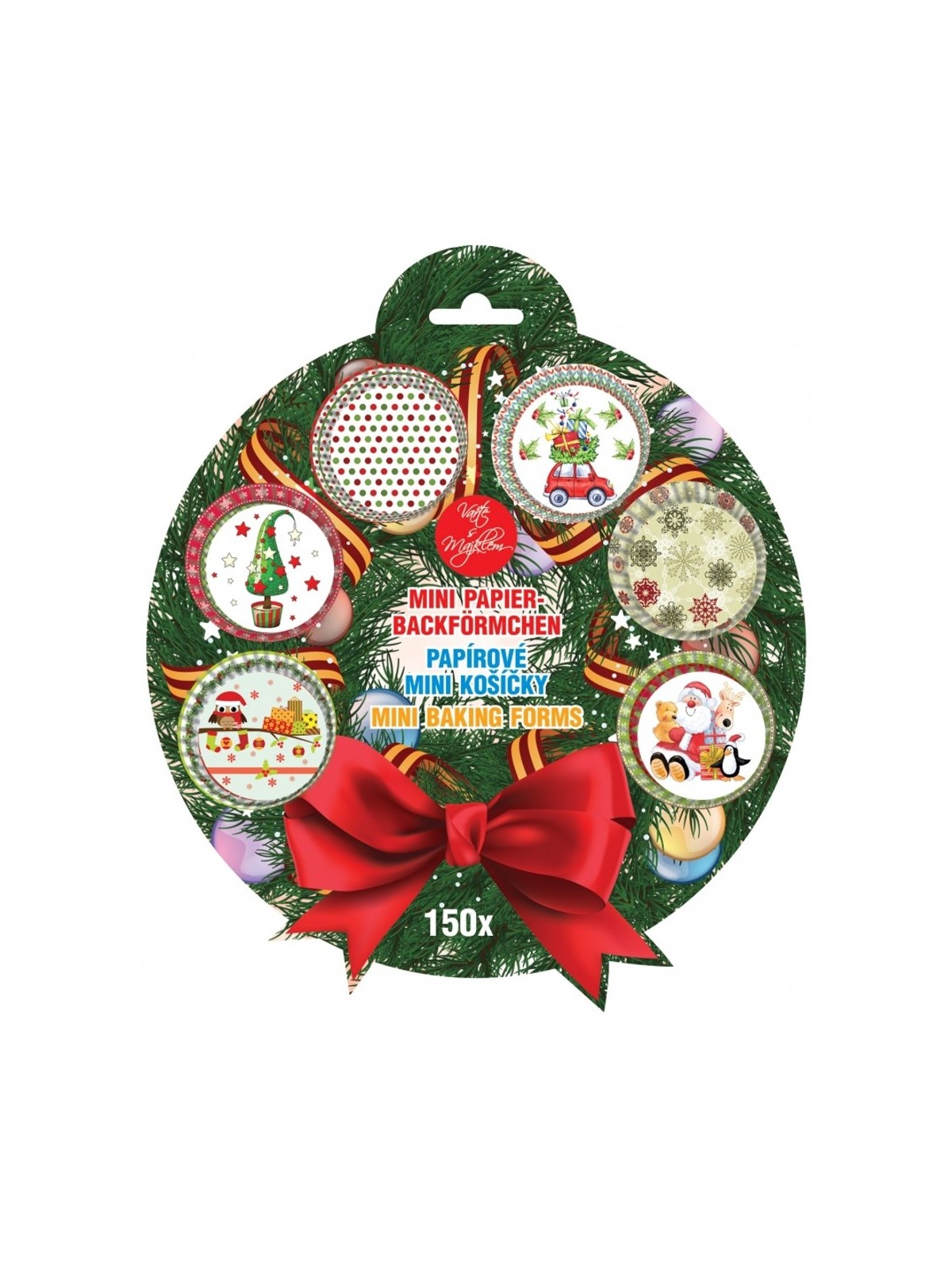 Baking Cups MINI  - Christmas gifts - green set - 150 pcs