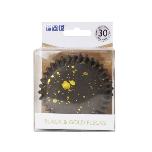 PME Foil Baking cups - black with gold flecks - 30 pcs