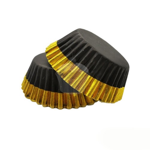 PME Foil Baking cups - black with gold trim- 30 pcs