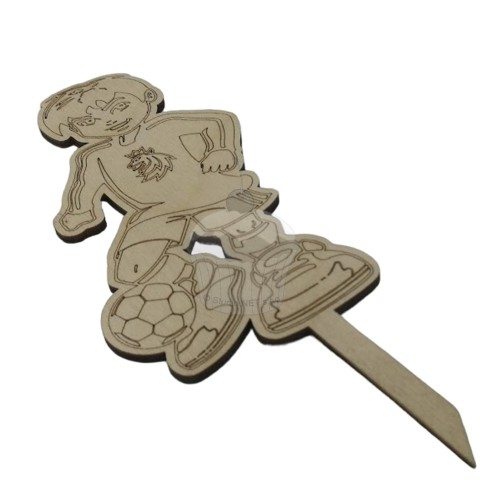 Wooden cake topper - Football player 2