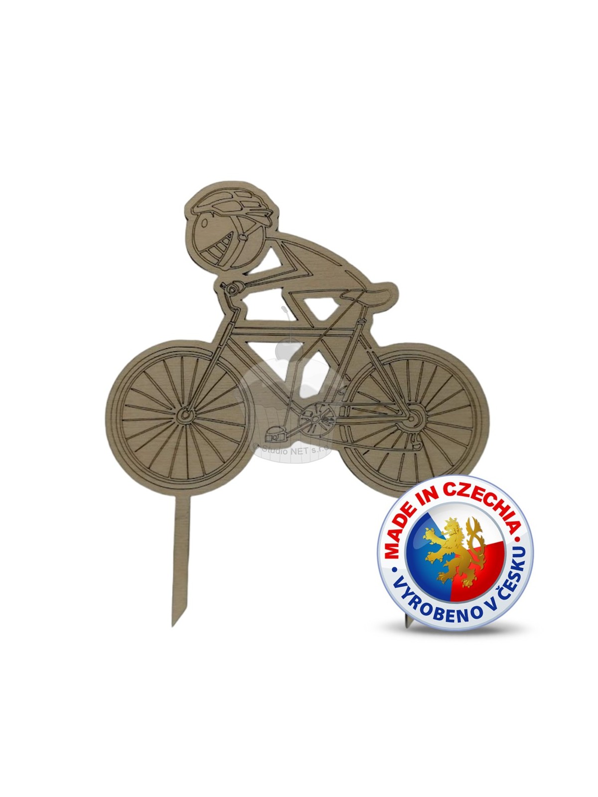 Wooden cake stand - Cyclist