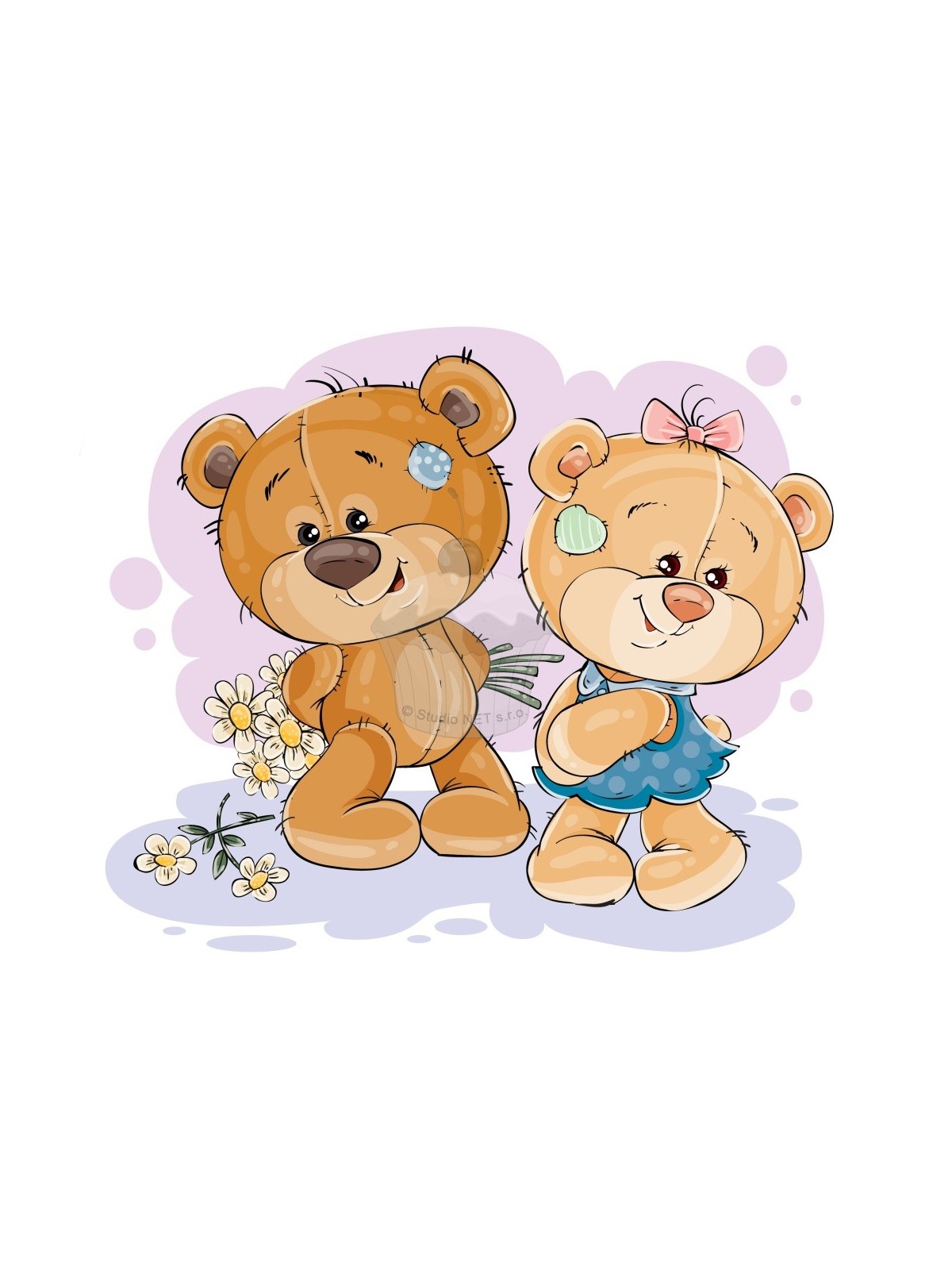 Esspapier "Teddybären verliebt" - A4